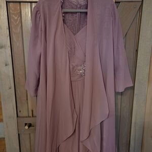 JJs House Mauve Long Sleeve Dress with Overlay